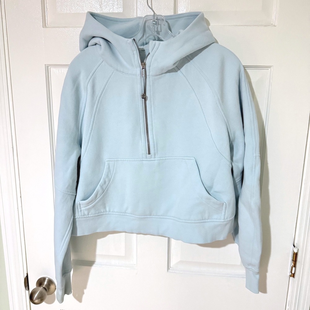 Lululemon Scuba Oversized Half Zip Hoodie Light Blue M/L W3DMAS
